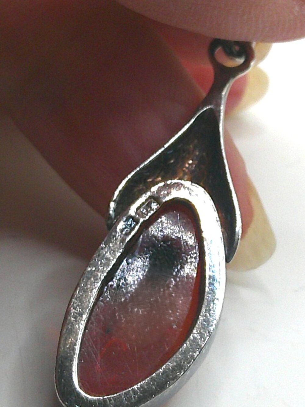 Amber and Sterling Silver Pendant - Picture 4 of 6